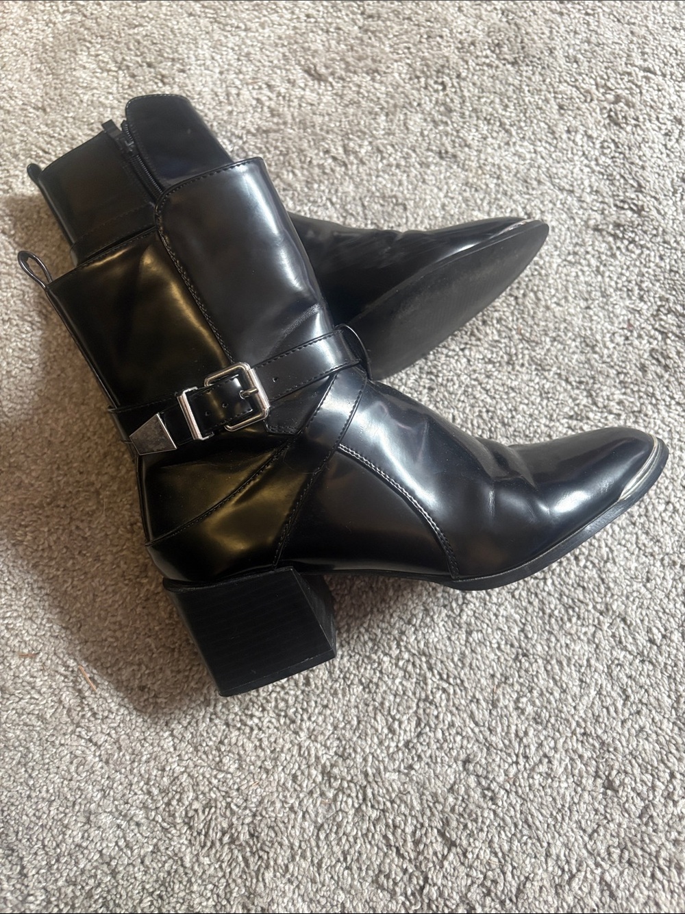 Women's Black Buckle Strap Ankle Booties size 6
